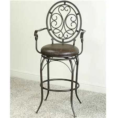 Swivel Bar Stool with Elegant Designed Back